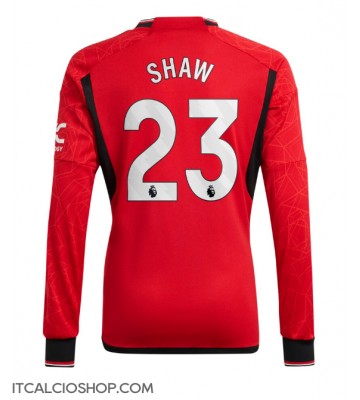 Manchester United Luke Shaw #23 Prima Maglia 2023-24 Manica Lunga